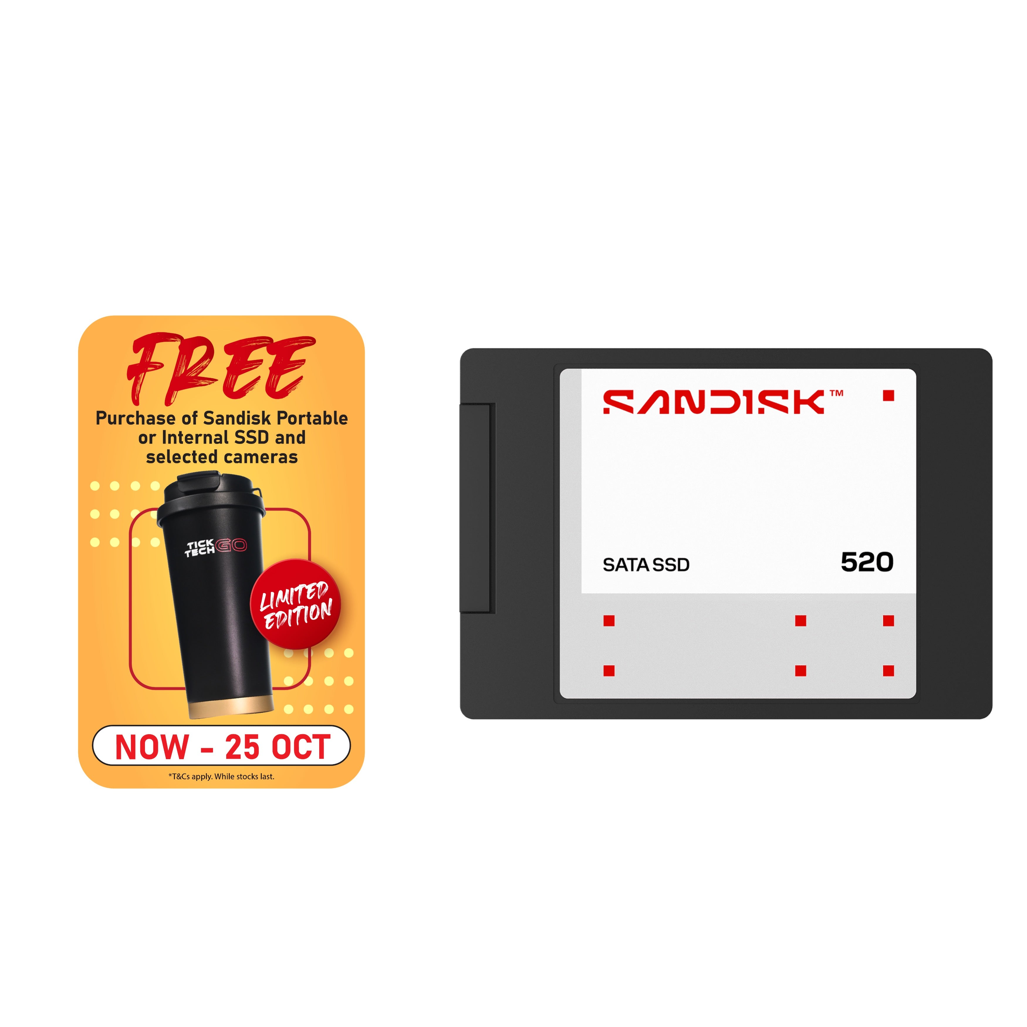 SANDISK® 520 SATA Internal SSD (500GB/ 1TB/ 2TB)-Data Storage-futuromic
